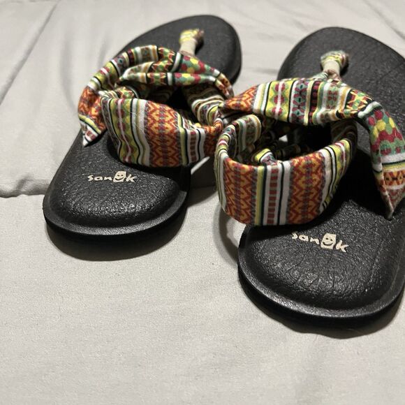 Sanuk Yoga Sling 2 Tribal Strap Knit Yoga Mat Flip Flop Sandals Women's Size 10 - Picture 5 of 10